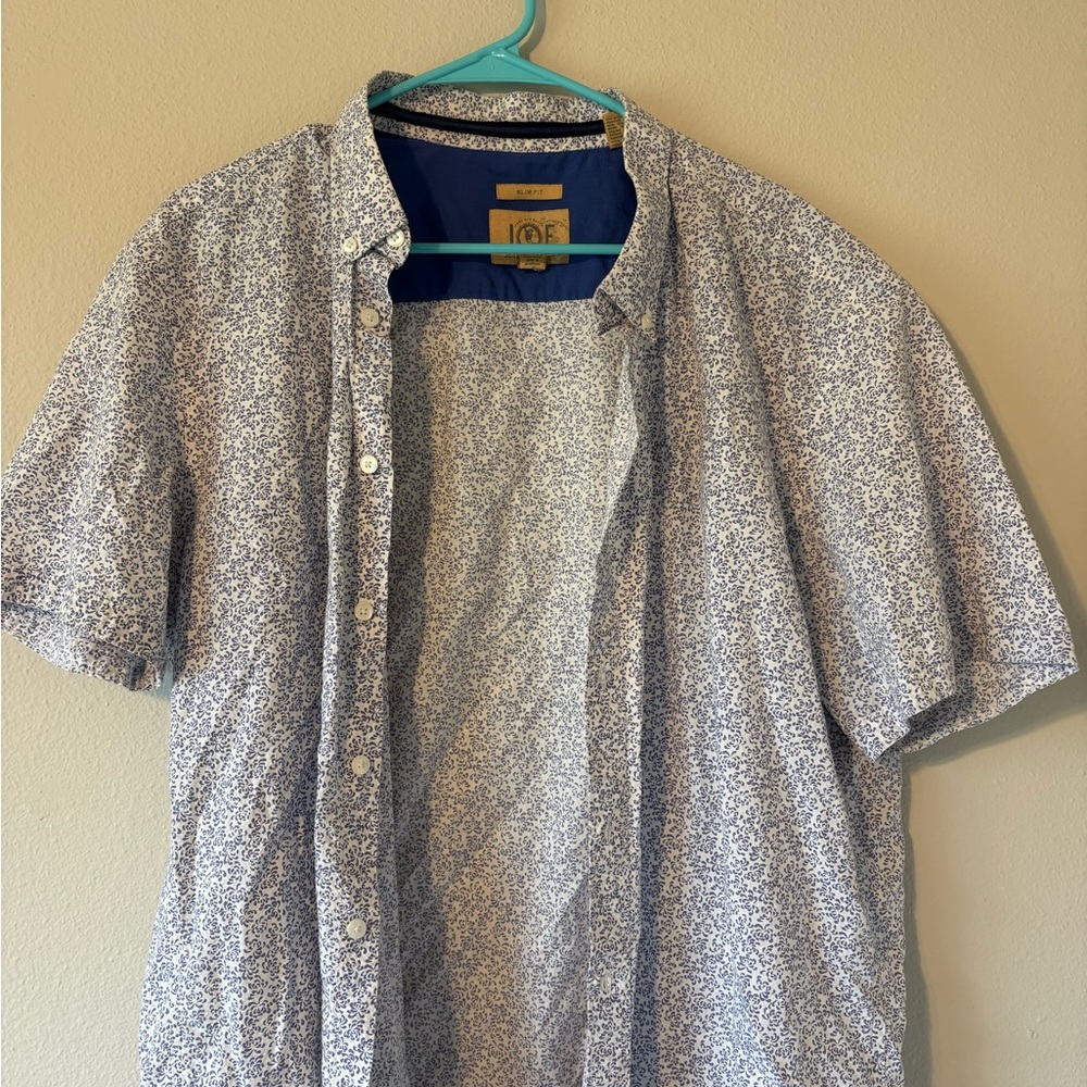 Joseph Abboud White and Blue Floral Shirt